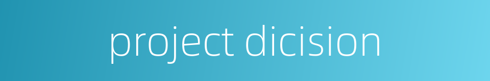 project dicision的同义词