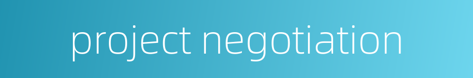 project negotiation的同义词