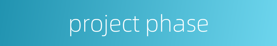 project phase的同义词