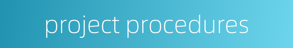 project procedures的同义词