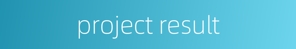 project result的同义词