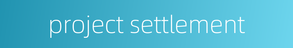 project settlement的同义词