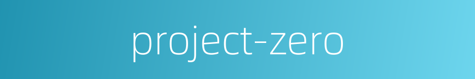 project-zero的同义词