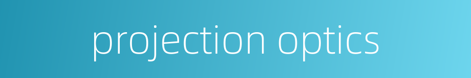 projection optics的同义词