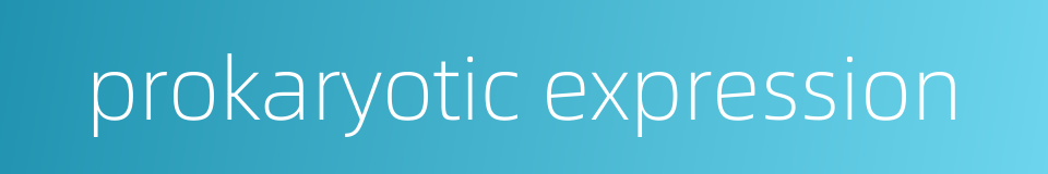 prokaryotic expression的同义词