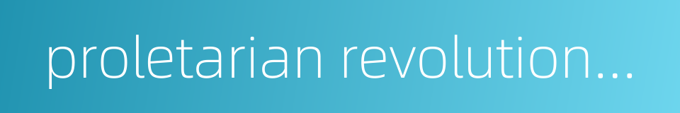 proletarian revolutionary的同义词