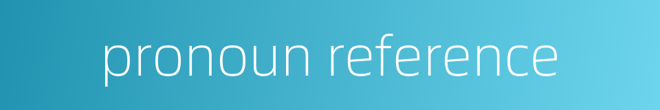 pronoun reference的同义词