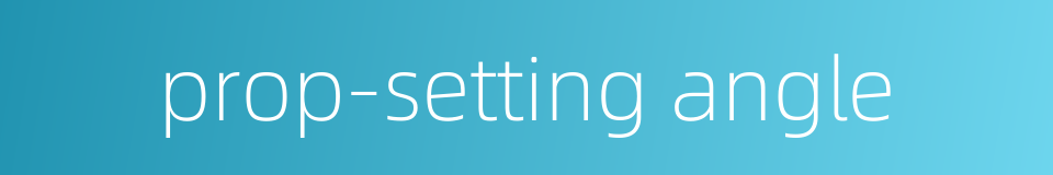 prop-setting angle的同义词