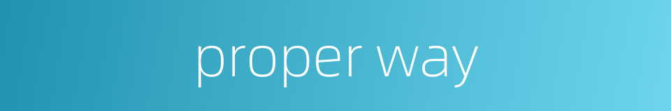 proper way的同义词