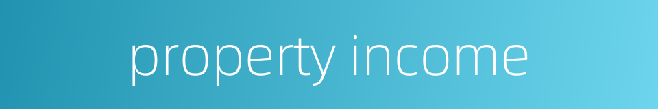 property income的同义词
