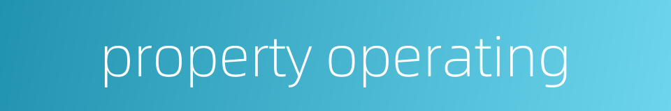 property operating的同义词