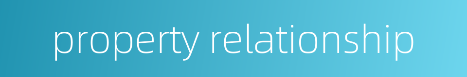 property relationship的同义词