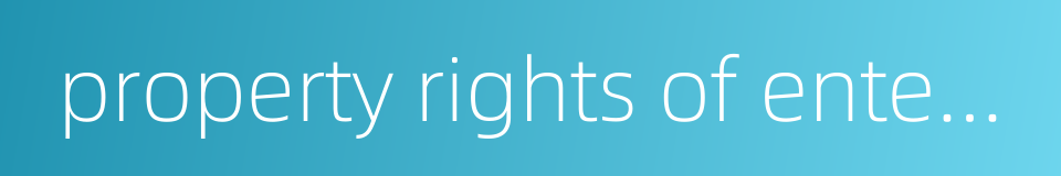 property rights of enterprises的同义词