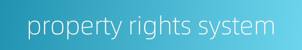 property rights system的同义词
