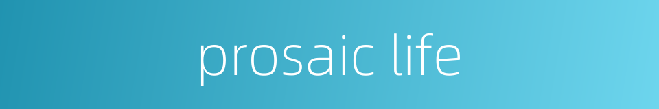 prosaic life的同义词