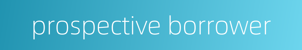 prospective borrower的同义词