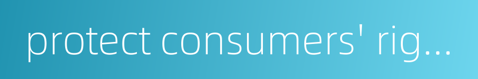 protect consumers' rights and interests的同义词