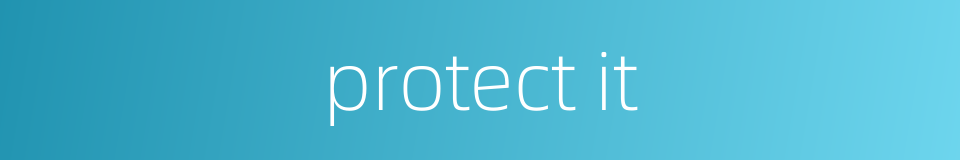 protect it的同义词