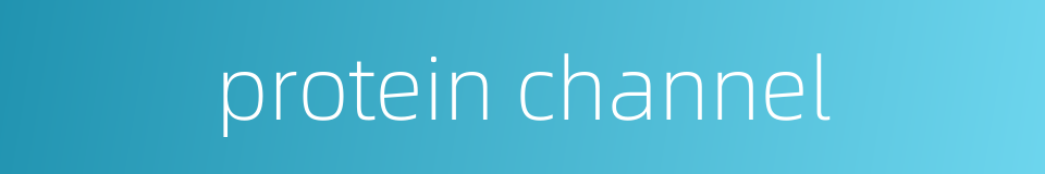 protein channel的同义词