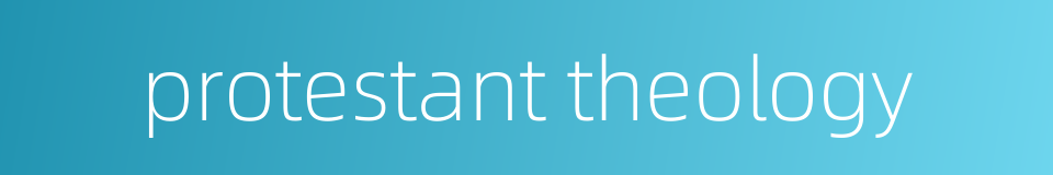 protestant theology的同义词