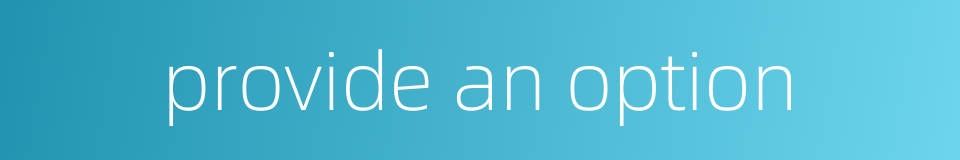 provide an option的同义词