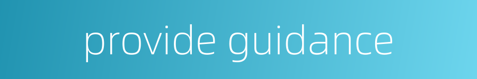 provide guidance的同义词