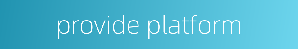 provide platform的同义词