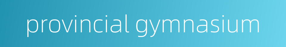 provincial gymnasium的同义词
