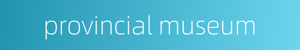 provincial museum的同义词