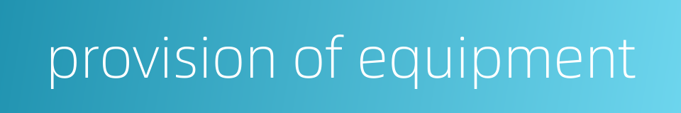 provision of equipment的同义词