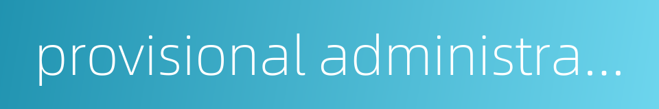 provisional administrator的同义词