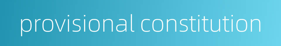 provisional constitution的同义词
