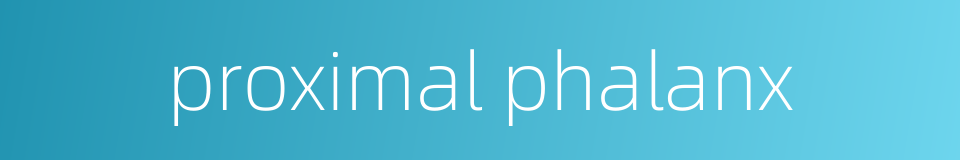 proximal phalanx的同义词