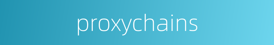 proxychains的同义词