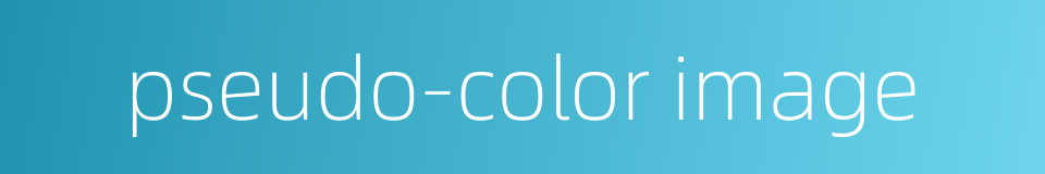 pseudo-color image的同义词