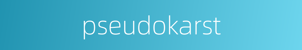 pseudokarst的同义词