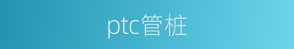 ptc管桩的同义词