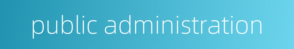 public administration的同义词