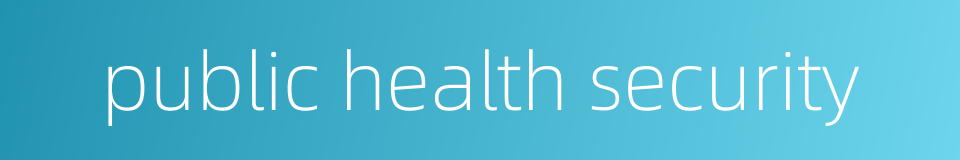 public health security的同义词