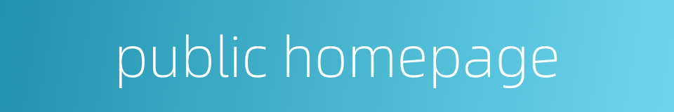 public homepage的同义词