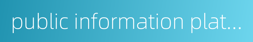 public information platform的同义词