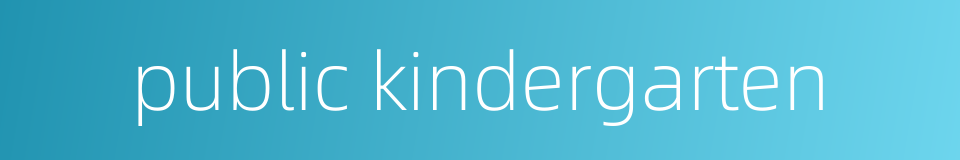 public kindergarten的同义词