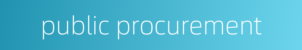 public procurement的同义词