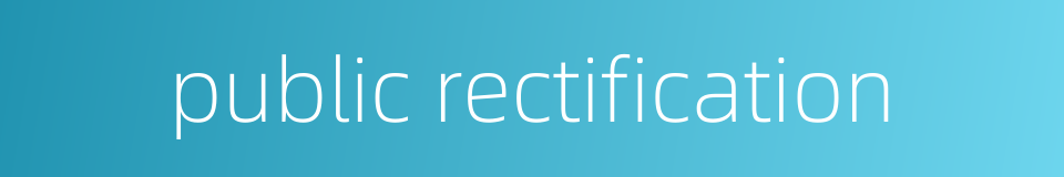 public rectification的同义词