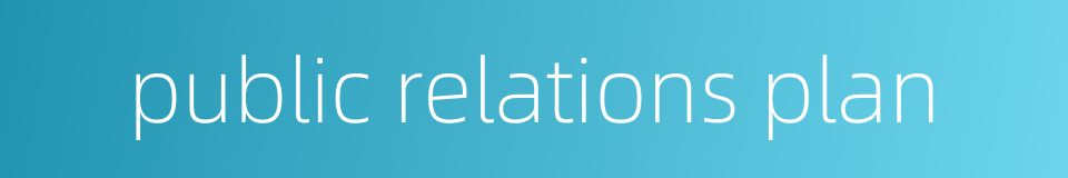 public relations plan的同义词