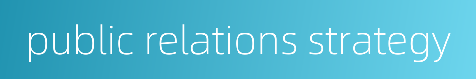public relations strategy的同义词