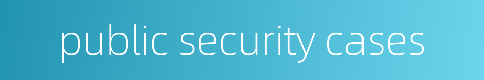 public security cases的同义词