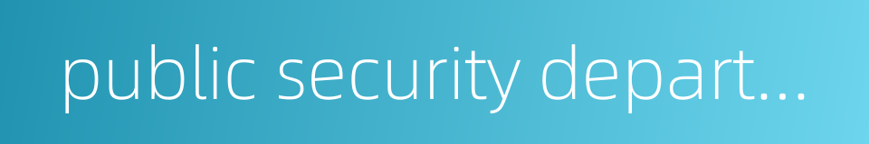 public security department的同义词