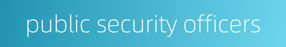 public security officers的同义词