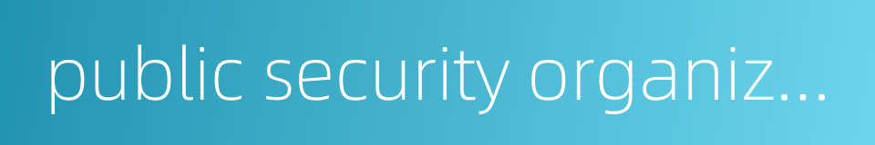 public security organization的同义词